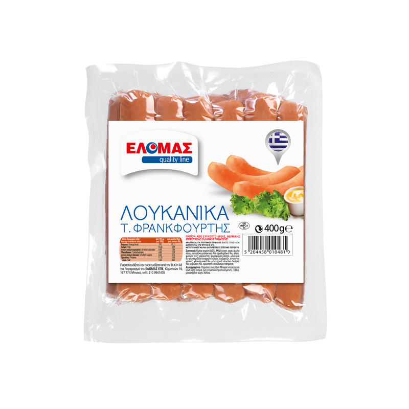 ΕΛΟΜΑΣ Λουκάνικα τ. Φρανκφούρτης 400g
